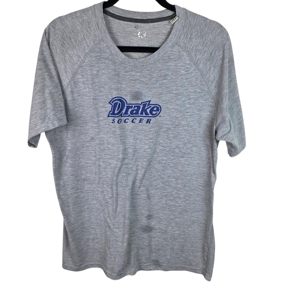 Adidas Drake Soccer T-Shirt Mens Medium Gray Fair Climalite Athletic Tee